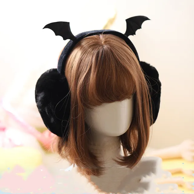 Autumn And Winter Outer Fleece Batwing Earmuffs Black - Shop at LoveMi