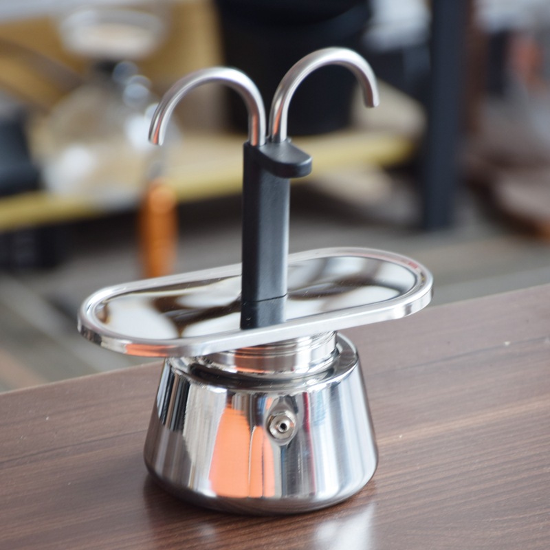 Stainless Steel Espresso Moka Pot (Silver-300ml)