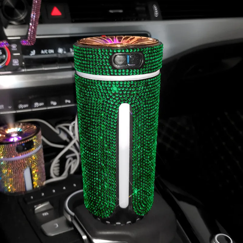 Luxury Diamond Car Humidifier LED Light Car Diffuser Auto Air Purifier Aromatherapy Diffuser Air Freshener Car Accessories For Woman – image 6