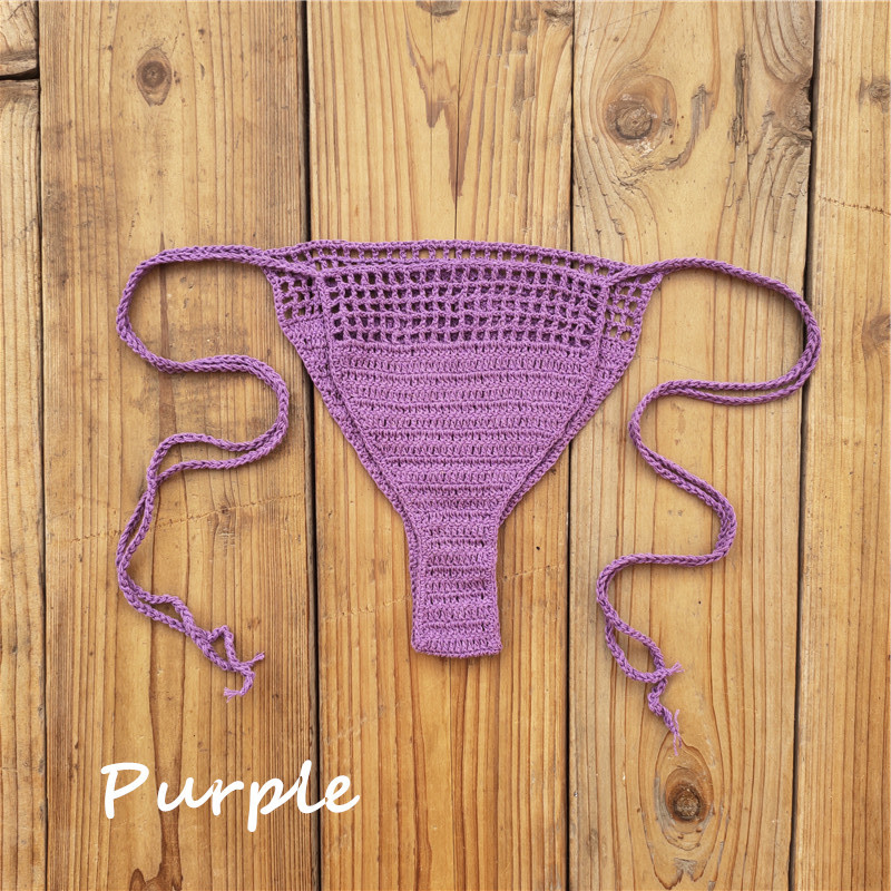 Title 3, Handmade Crochet Bikini Bottoms, Cotton Sunbath...