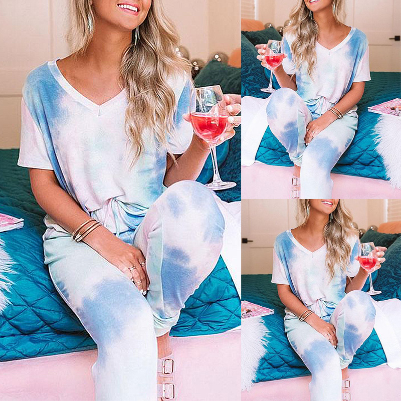 Tie-Dye Printed Home Service Two-Piece Suit