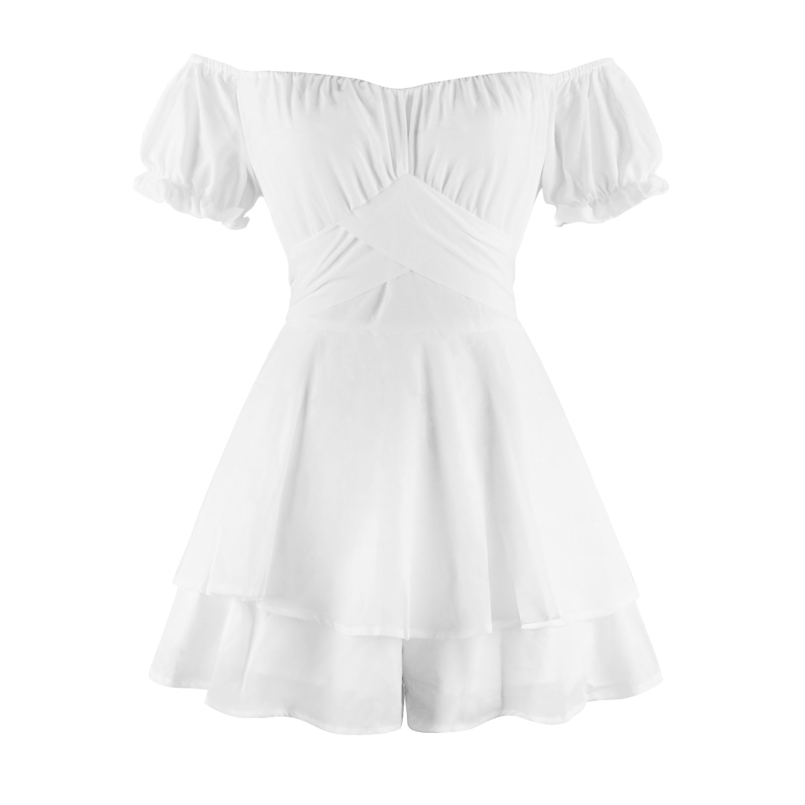 New Solid Color Women's Ruffled Dress