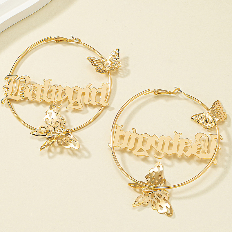 Exaggerated Personality Hollowed Out Temperament Retro Large Circle Earrings