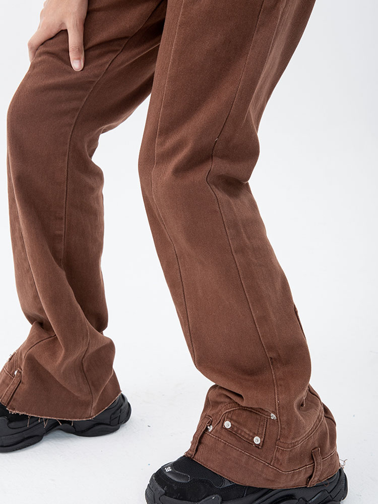 American High Street Trousers Pocket Design Casual Workwear