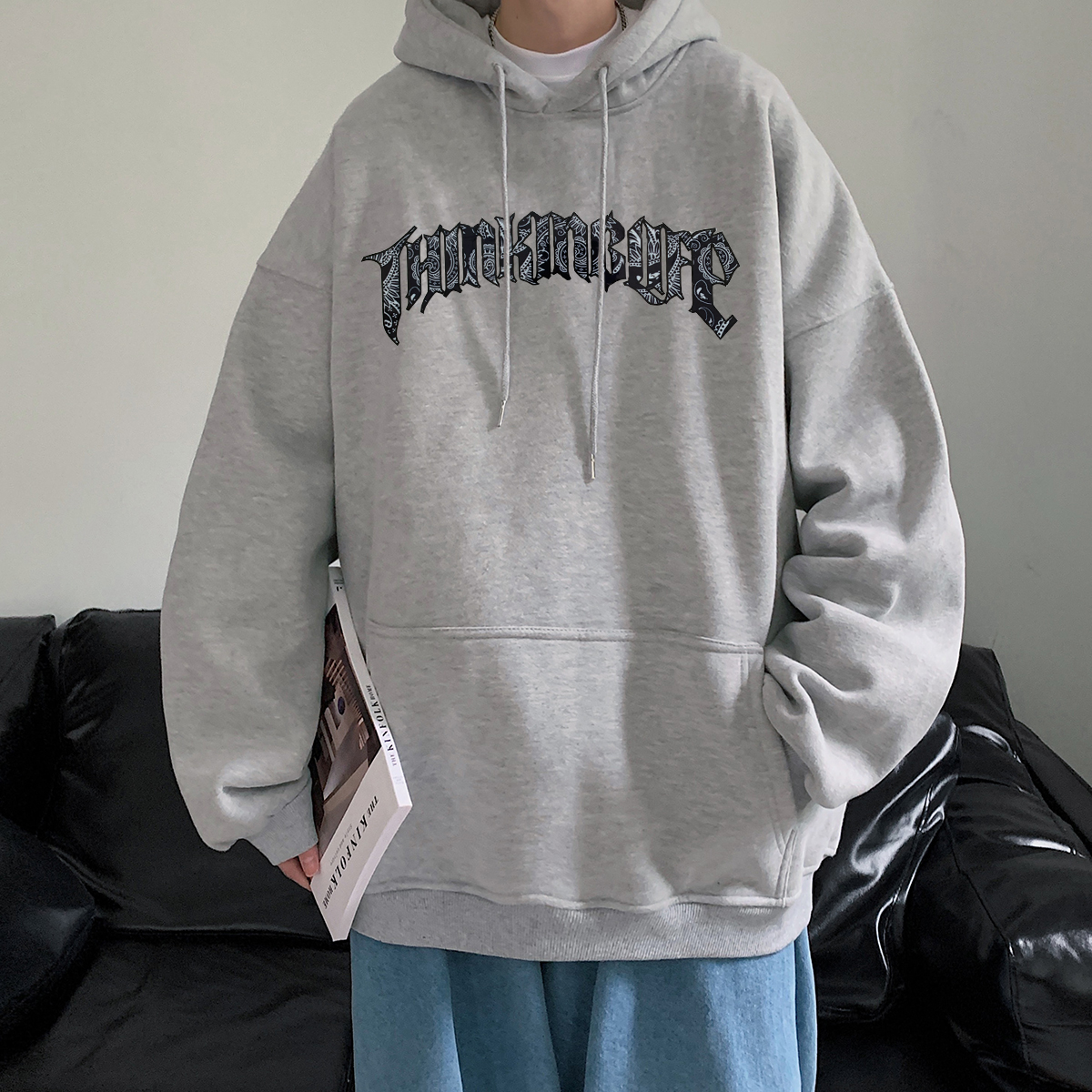 Title 5, Hooded Sweater Loose And Lazy Wind Plus Velvet