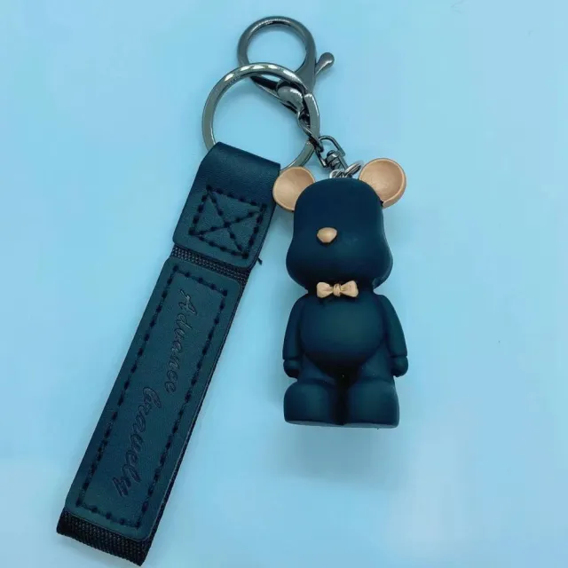 Resin Bow Tie Bear Doll Keychain Black - Shop at LoveMi