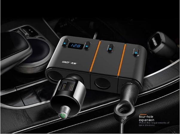 Title 6, Smart Dual Usb Car Charger One For Four Cigaret...