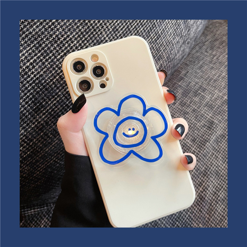 Blue Flower Bracket Mobile Phone Case Soft Silicone - Image 4