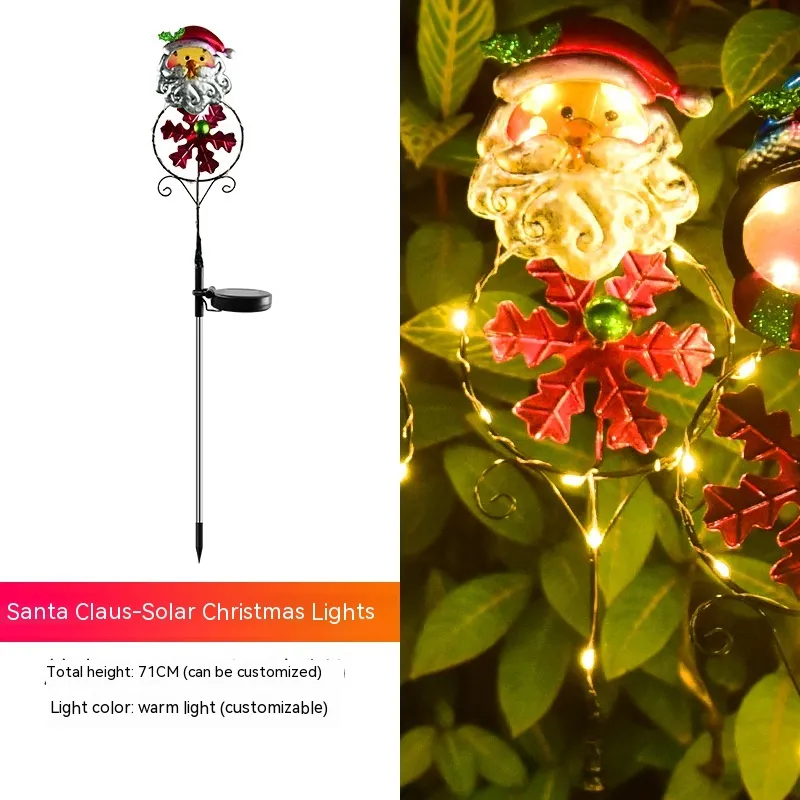 Solar Christmas Led Snowman Elk Ground Plug Light – image 5
