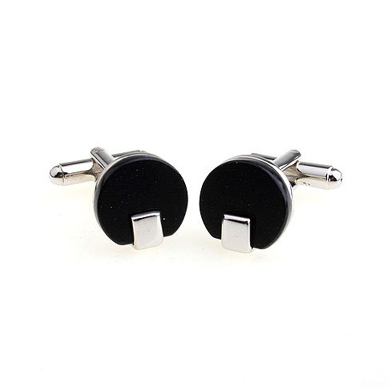 Men's Fashion Round Black Onyx Cufflinks — foto 5