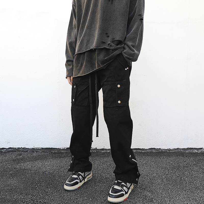 High Street Fan Energy Three-dimensional Pocket Loose Overalls