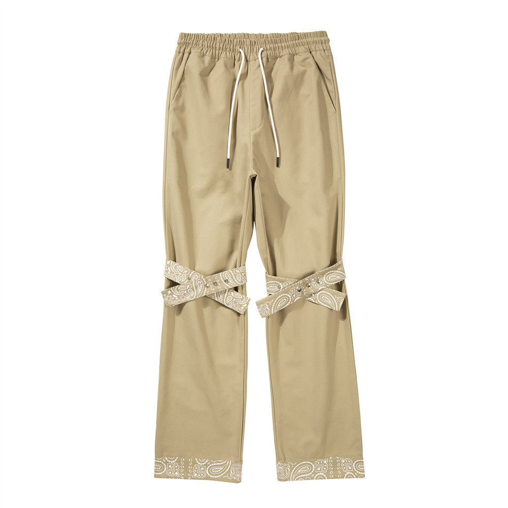 Title 3, Pantaloni cargo casual da uomo Cashew Flower St...