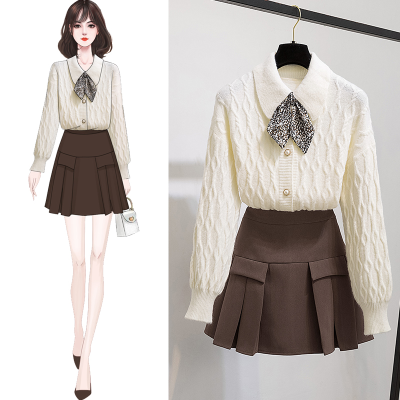 Small And Light Familiar All-match Fashionable Two-piece Suit Skirt