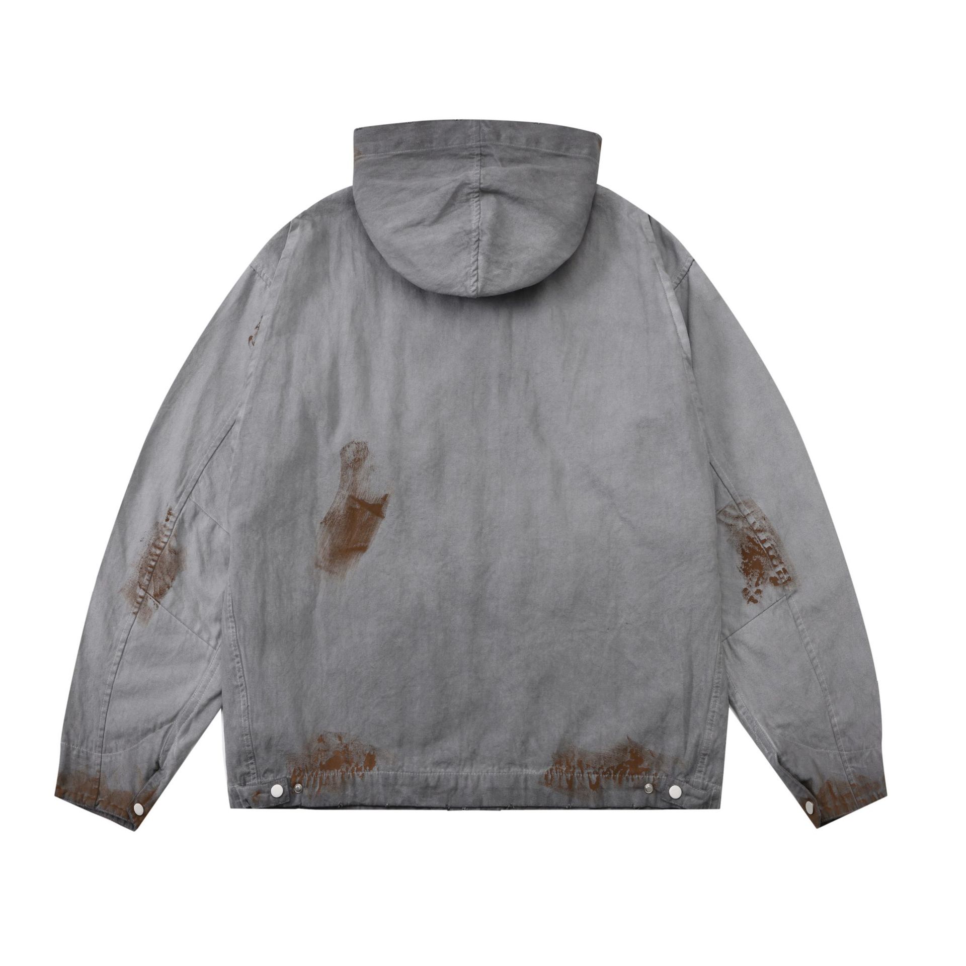 Fashion Loose Hooded Zipper Jacket