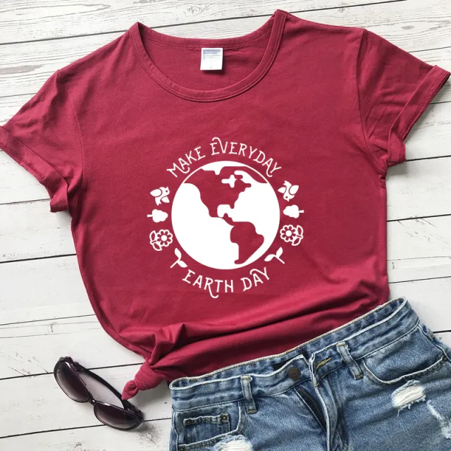 T Shirt Fashion Female Pattern Vegetarian Ecology Wine - Shop at LoveMi