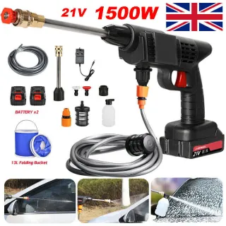 2 Battery Portable Cordless Car High Pressure Washer Jet Water Wash Cleaner Gun