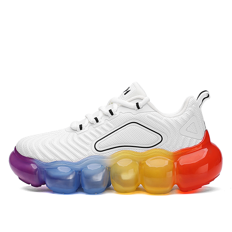 Jelly-Soled Platform Rainbow Casual Sneakers