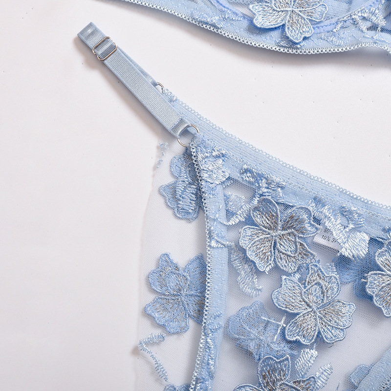 Title 5, Embroidered Flower Mesh See-through Sexy Underw...