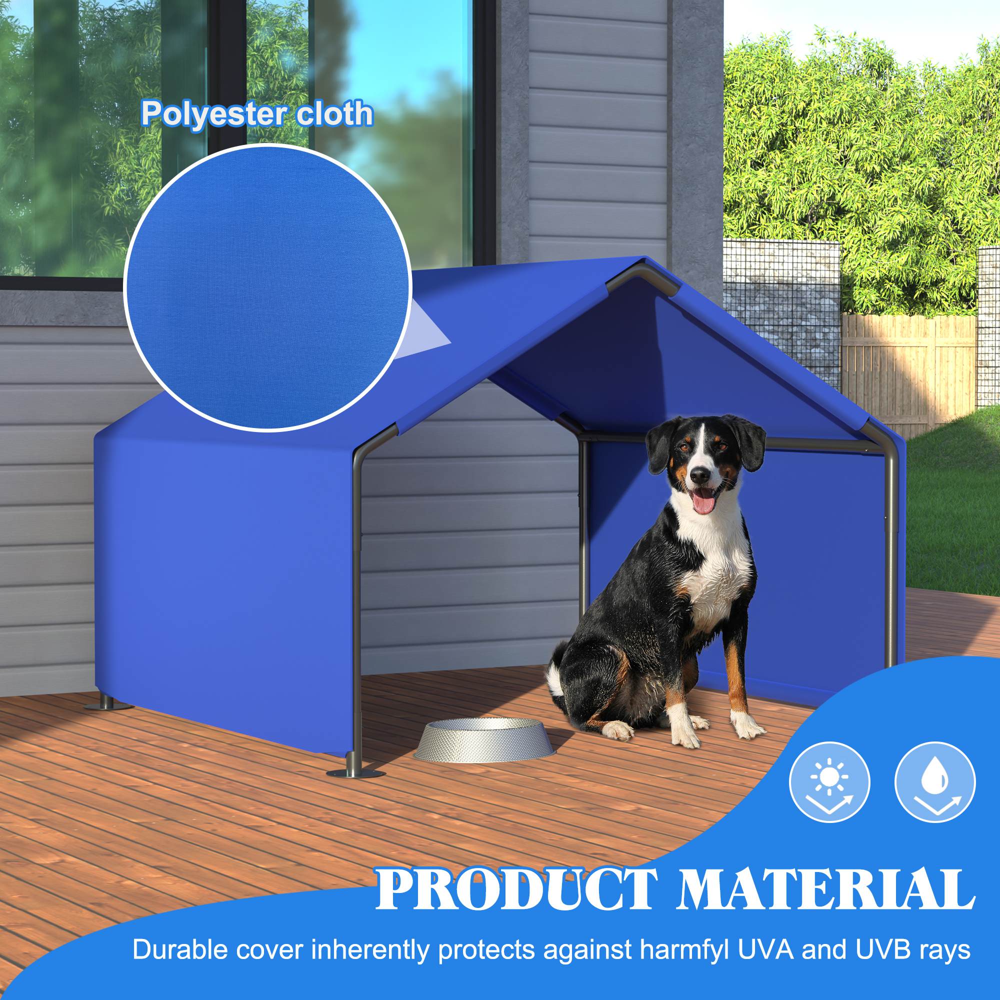 Dog Shade Shelter Outdoor Tent For Small Medium Dogs, Waterproof Sun Protection Pet House For Dogs, Small Animals And Livestock — view 3 of 8