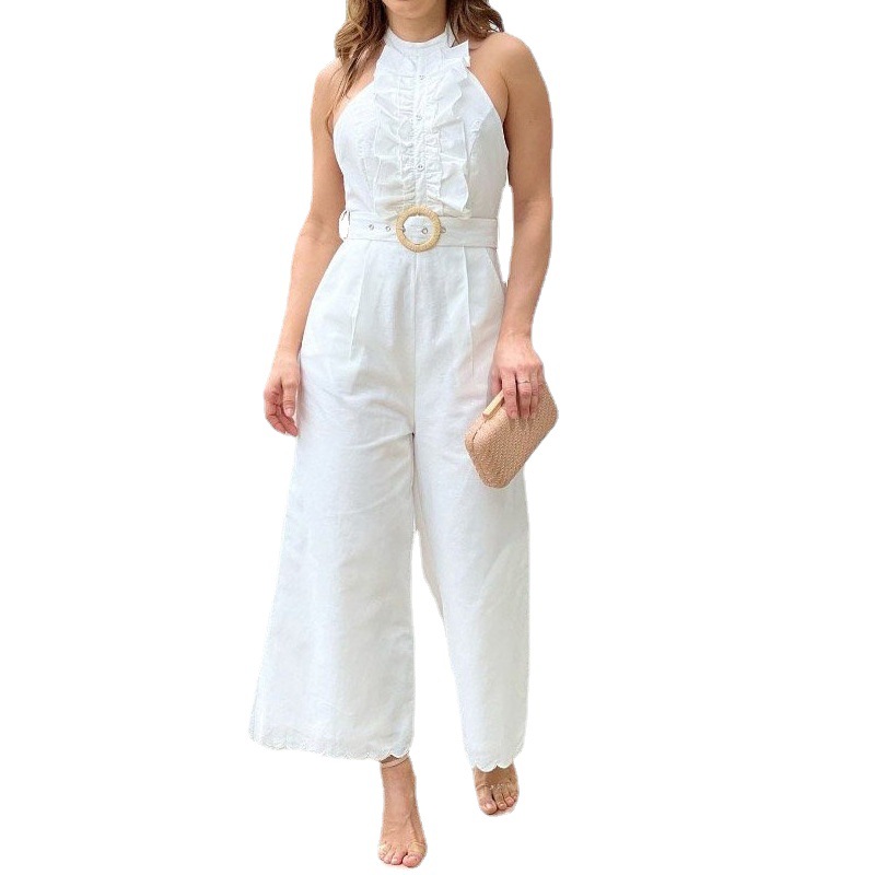 Title 1, Dames mouwloze jumpsuit met ronde hals, modieus...