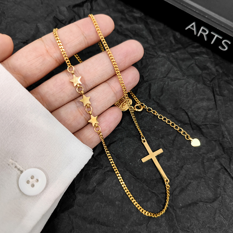 New Female Personality Cross Pendant Clavicle Chain