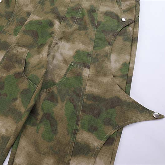 Camouflage Embroidered Multi Pocket Overalls For Men