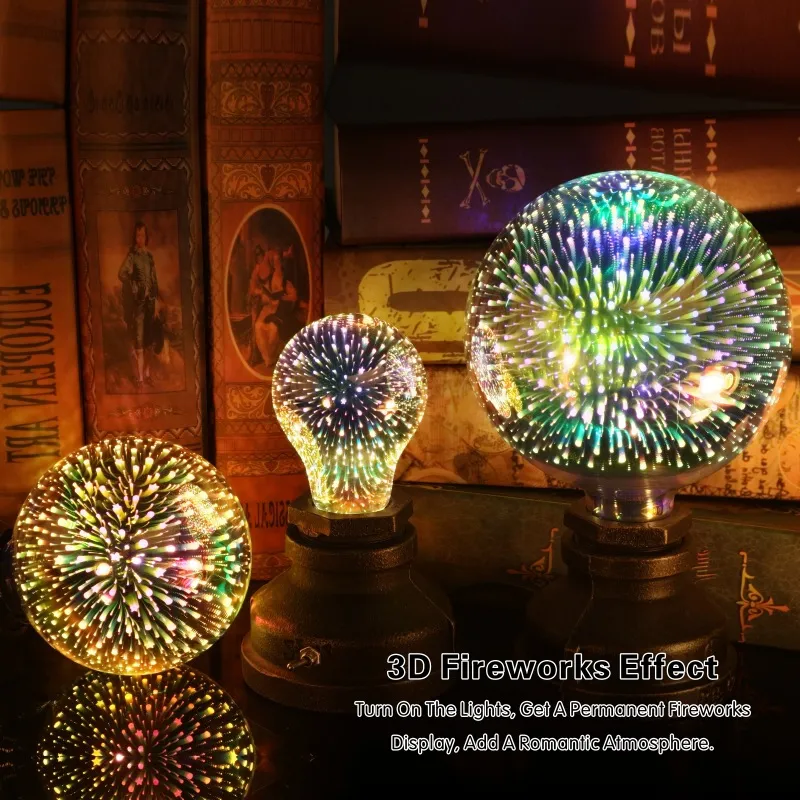 3D Fireworks Decorative Light Bulb Christmas Lights Christmas Home Decorations – image 2