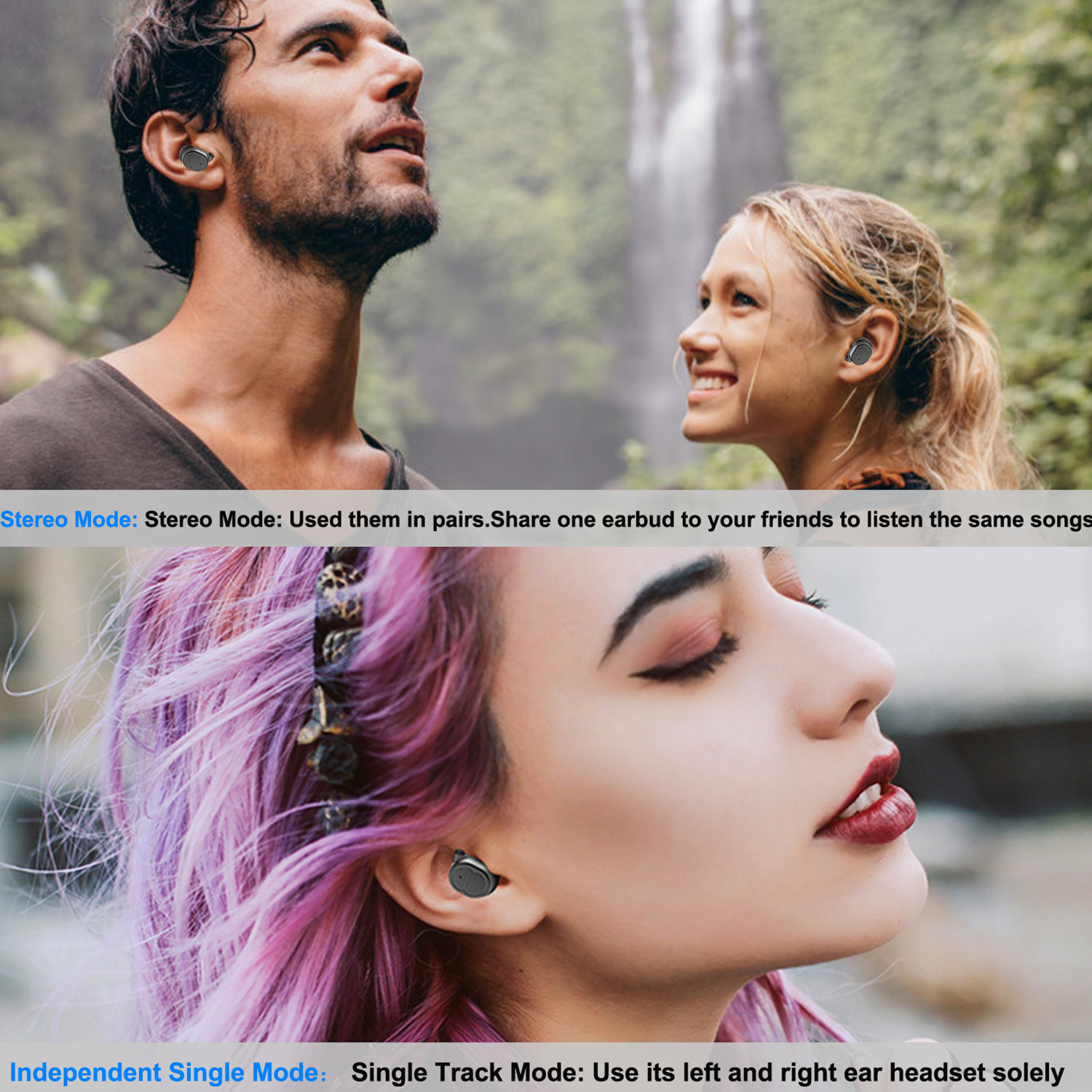 TWS Wireless 5.0 Earbuds IPX4 Touch In-Ear Stereo Earphone Noise Canceling Earpieces 32.8 Ft Transmission Range With Mic 500mAh Magnetic Charging Dock