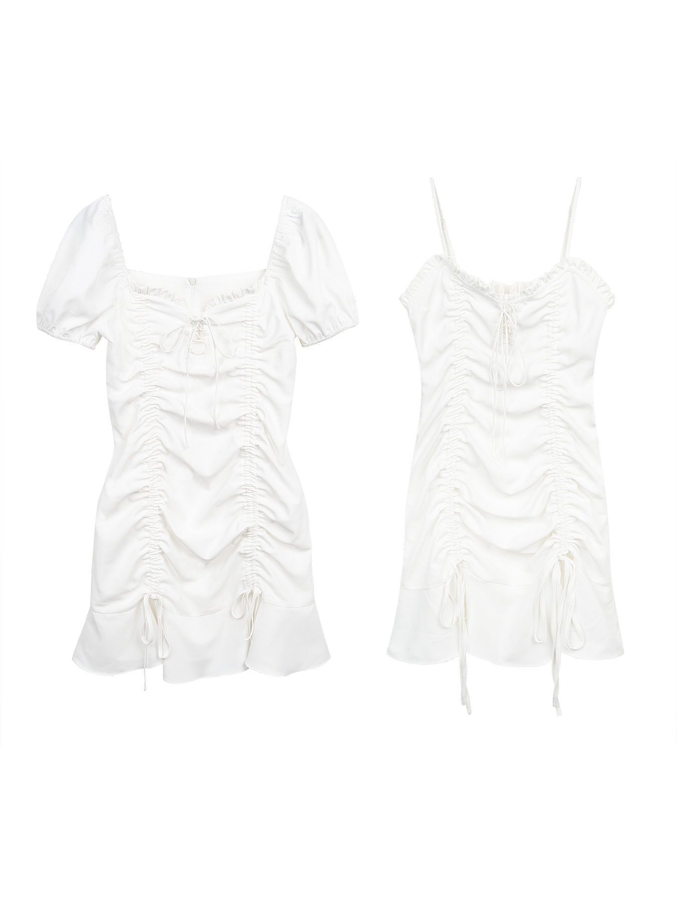 Drawstring Hot Girl Chiffon Dress Female Niche Fishtail Suspender Skirt