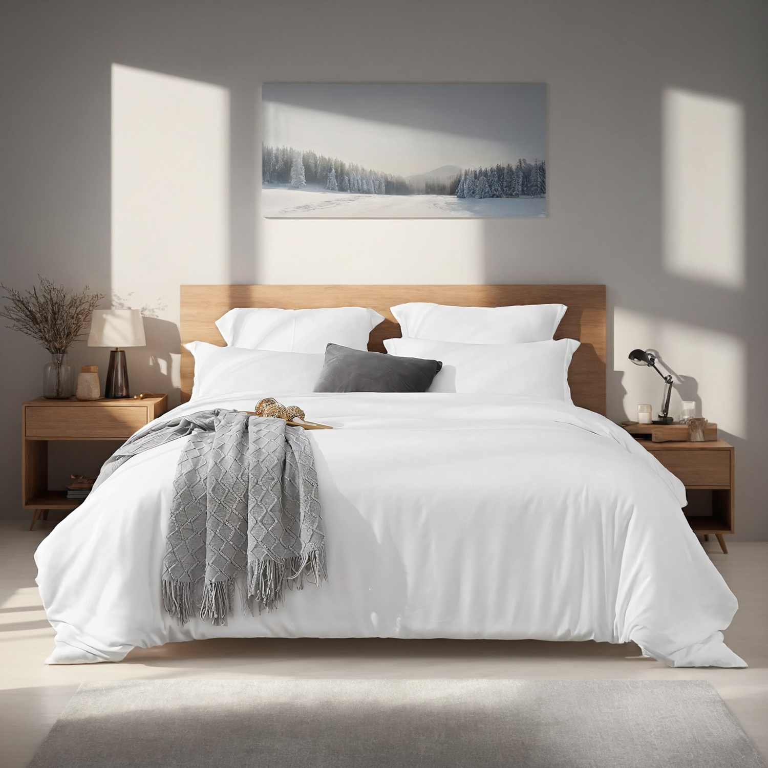 White & Pink Extra Large Duvet Cover Set Crafted From Premium Breathable Microfiber In Bohemian Style. Hotel-grade Minimalist Design Suitable For Bedrooms And Guesthouses. The Perfect Christmas Gift. — view 3