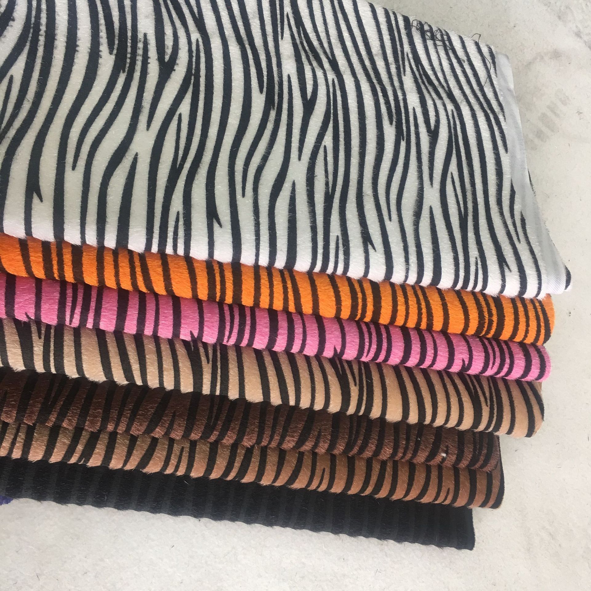 Faux Horsehair Zebra PU Leather Fabric, picture 2 of 4