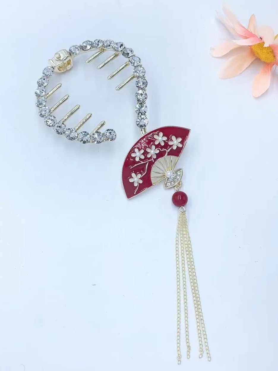 Light Luxury Zircon Fan Shaped Ball Buckle
