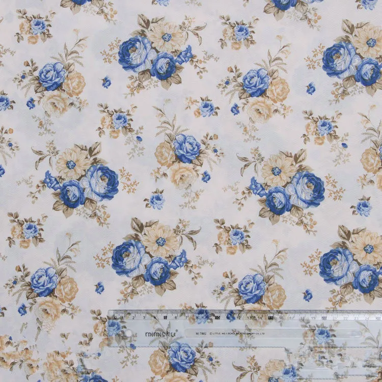 Polyester Decorative Cloth Cotton Like Printed - Blue