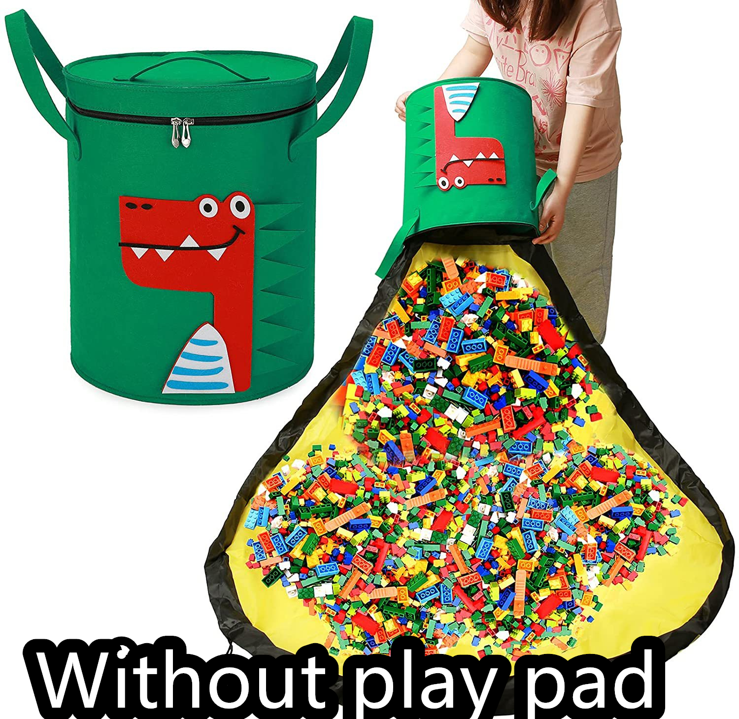 Felt Storage Bag Toy Play Mat 2 In 1 Pull Rope — foto 13