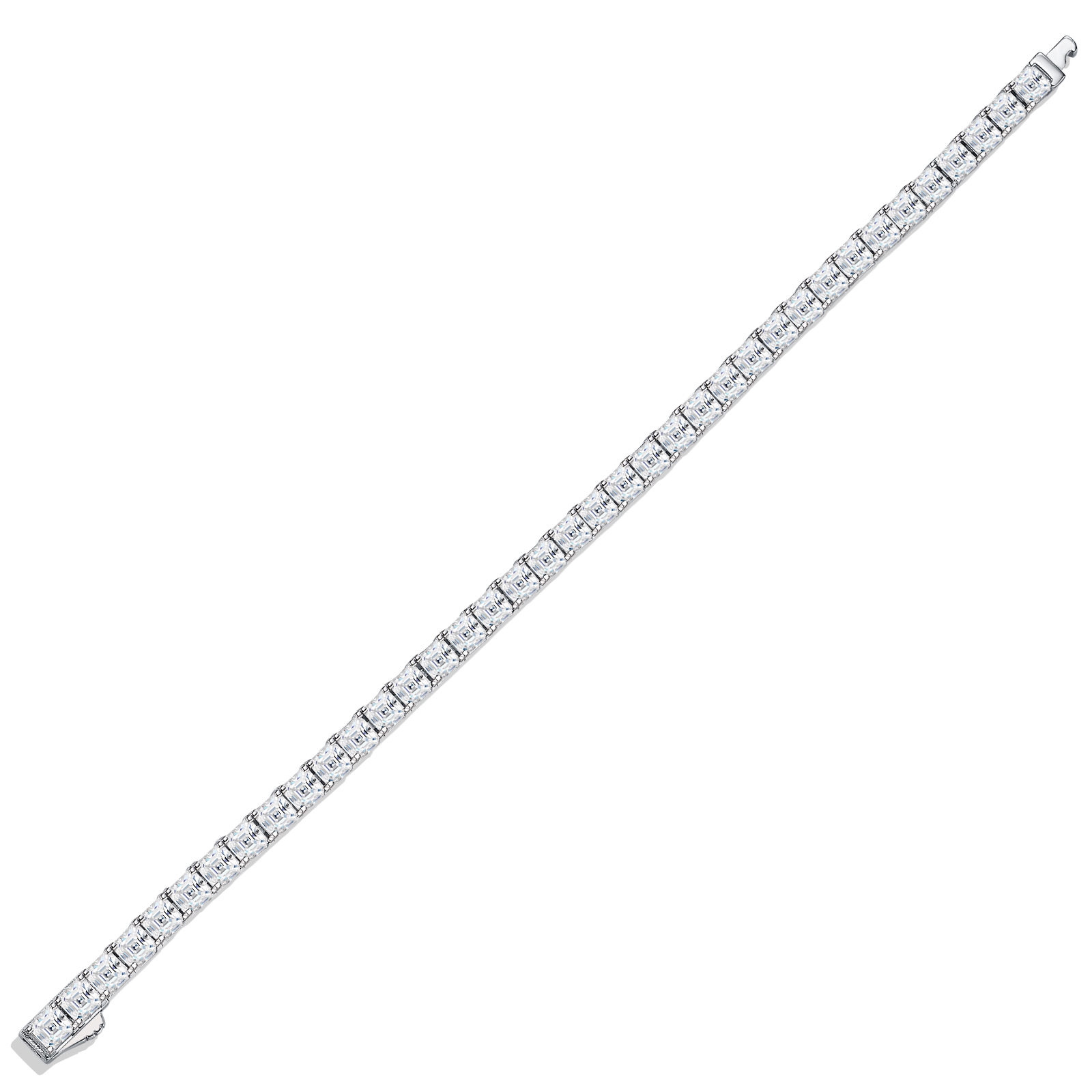 A Luxurious And Fashionable Minimalist Jewelry Bracelet Featuring Top-quality Moissanite, Made Of S925 Silver Electroplated With Platinum.
