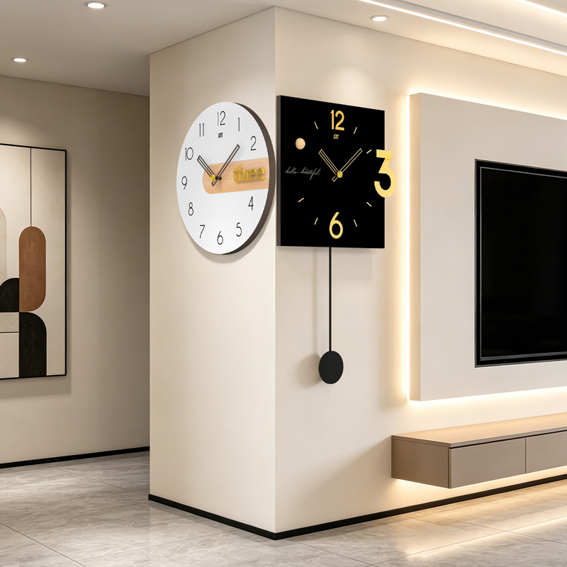 Double Sided Wall Clock Modern Decorative Pendulum Home