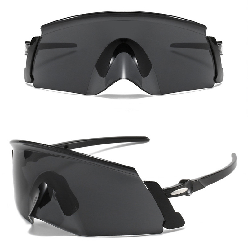 Frameless One-piece Riding Windbreak Sunglasses (Black)