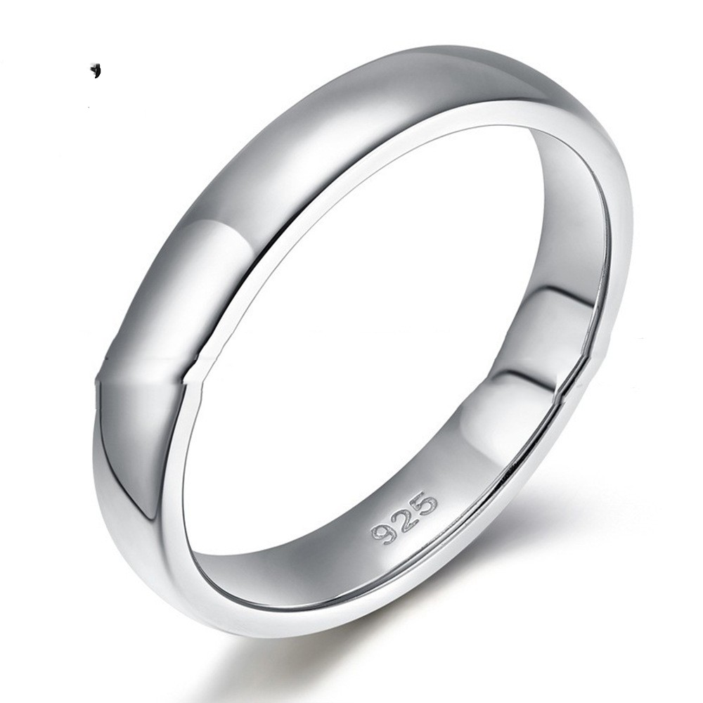 Title 2, Electroplated Platinum Silver Unisex Ring Timel...