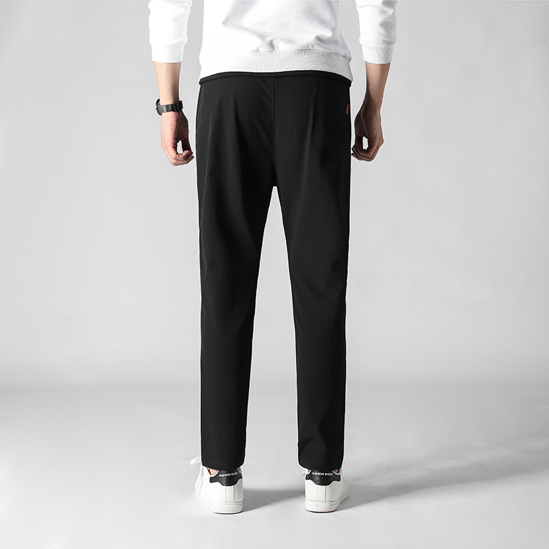 Sports Simple Breathable Beltless Mid-Waist Casual Pants Trousers Men's Trousers