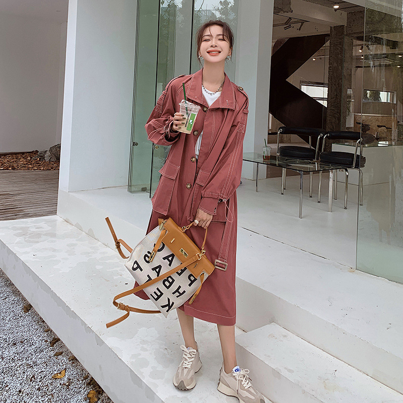 Black Windbreaker Jacket Temperament Versatile Small And Loose Rose Red - Shop at LoveMi