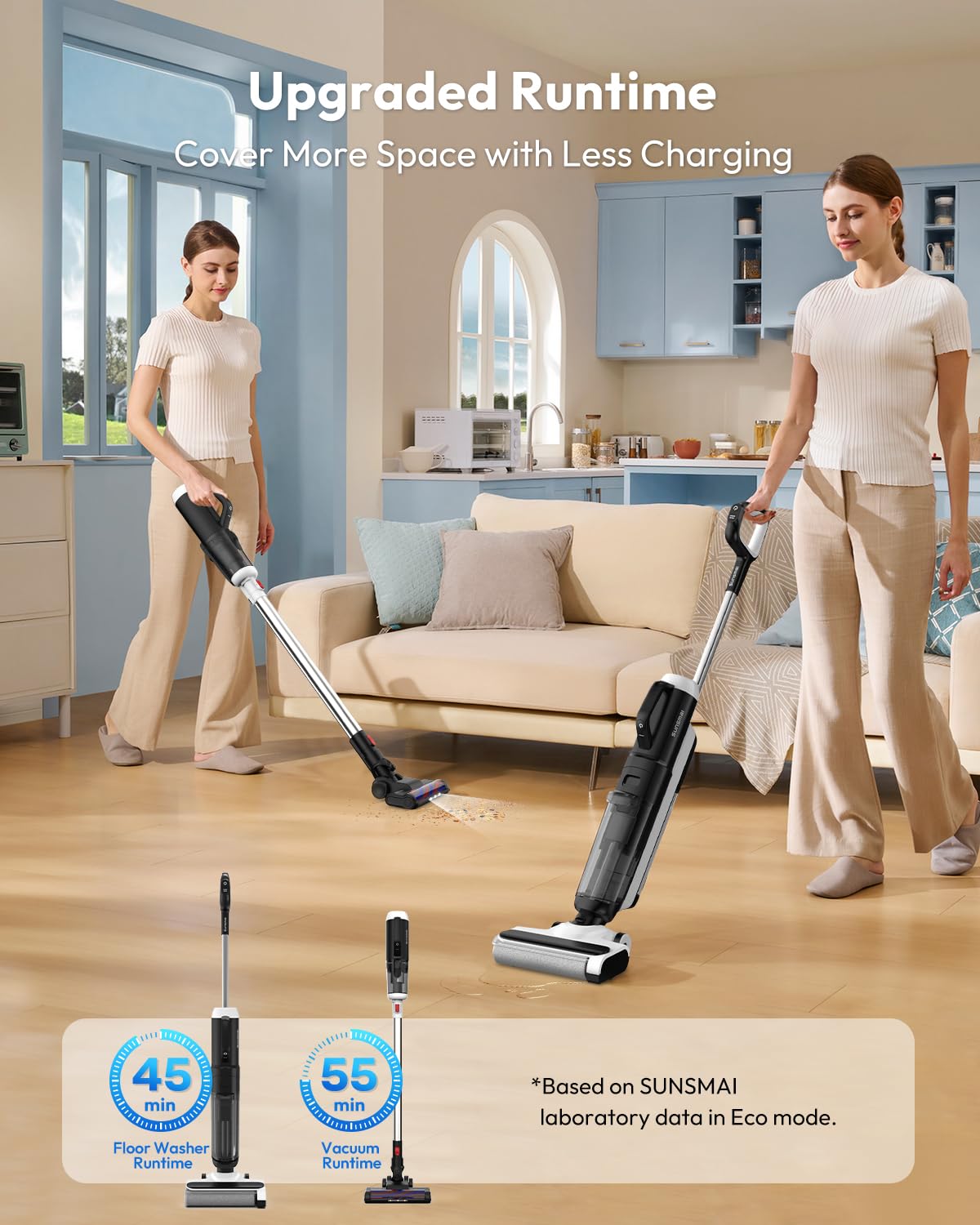 Sunsmai,Wet Dry Vacuum Cleaner,Boost-Assisted Vacuum Mop,Equipped With Self-Cleaning System,Detachable Handheld Brush Head, Crevice Cleaning, And Fabric Dusting, Apartment Essentials