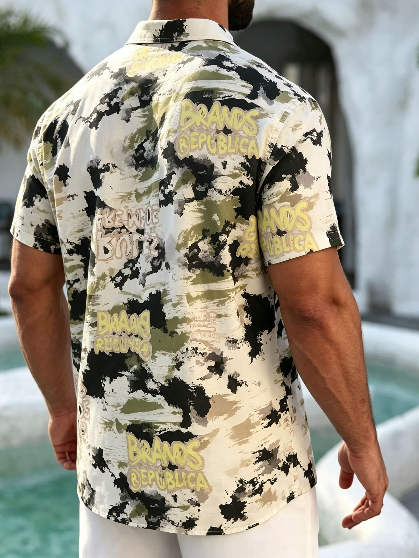 ["Hawaiian shirt","tropical print shirt","vacation wear for men"]