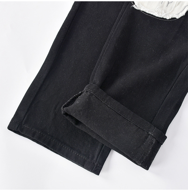 Vintage Skull Print Jeans Women's High Waist