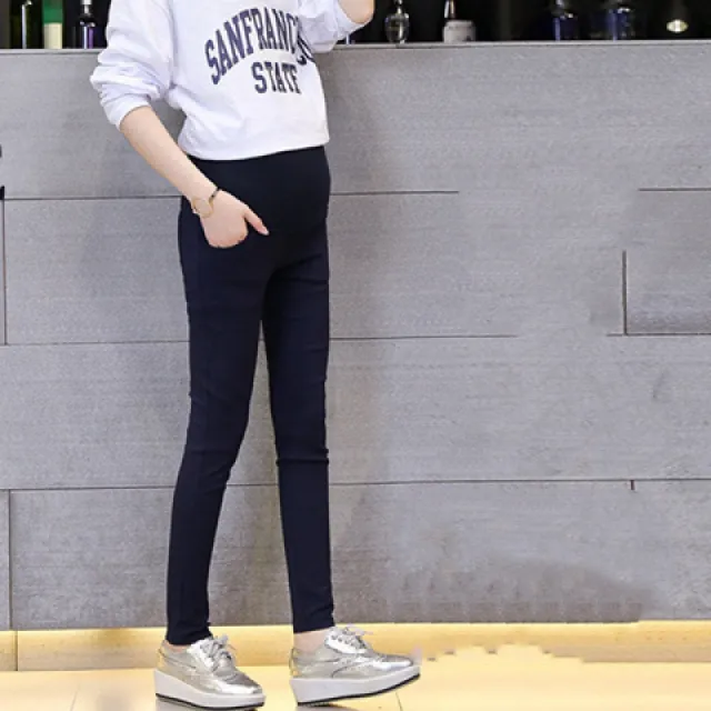 Maternity Pants Spring And Autumn Outer Wear Trousers Navy - Shop at LoveMi