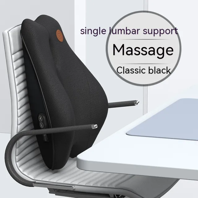 Office Waist Cushion Electric Massage Memory Foam Massage Black - Shop at LoveMi
