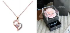 Women's Titanium Steel Non-fading Necklace - S925 Rode Gold Set - View 1