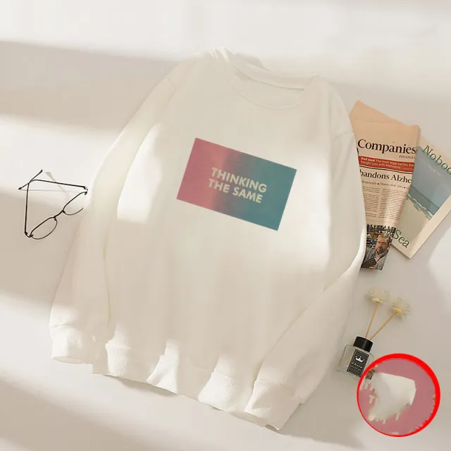 Women''s spring and autumn wear extra thick base shirt loose LARGE T SHIRT long sleeve student warm top fashion White - Shop at LoveMi