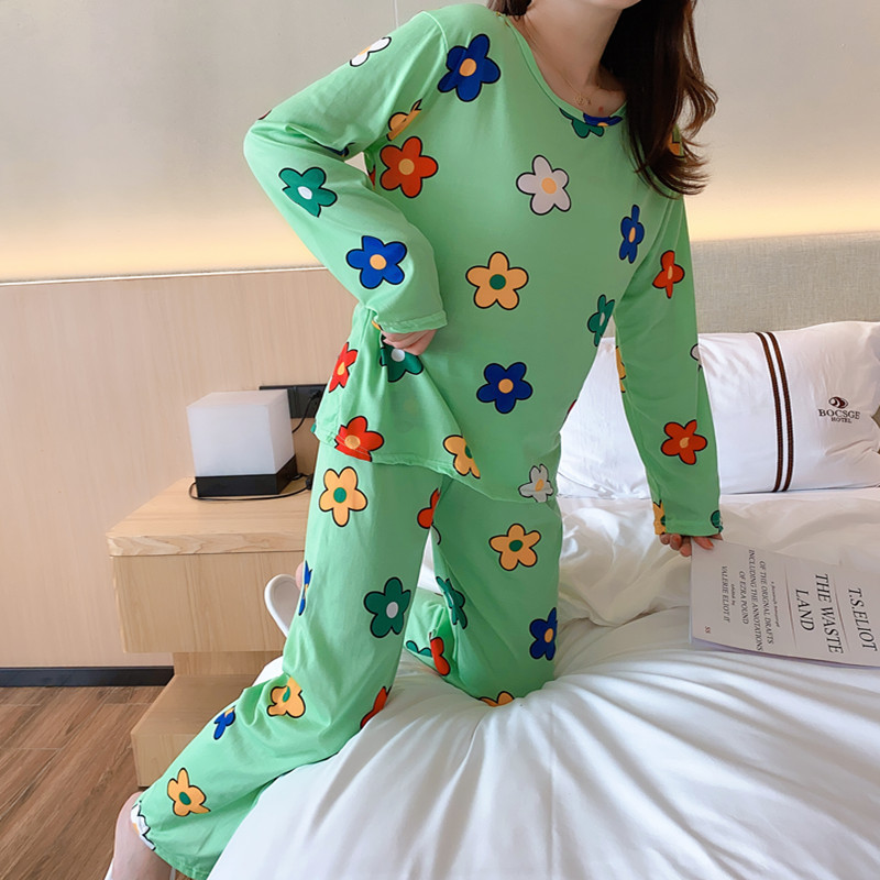 Title 3, Korean Style Pajamas Female Cute Long-sleeved T...