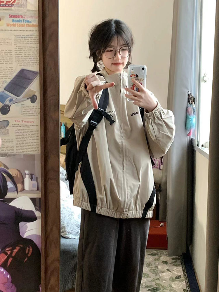 Women's Loose Fitting American Street BF Casual Sports Jacket