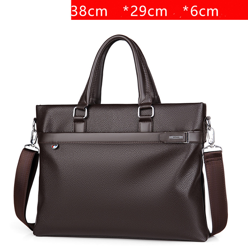 Large Capacity Business Handbag Men's Soft Leather Briefcase — foto 10